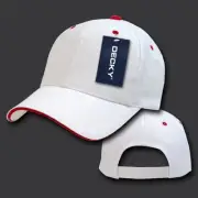 White & Red Sandwich Visor Solid Plain Blank Baseball Ball Cap Hat Caps Hats
