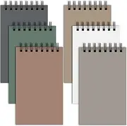 Utron 6Pcs Spiral Notebook, Double Loop Pocket Notebook, Office Style Mini Notebooks, Pocket Small Notepad, Small Notebooks 3x5, Small Spiral Notebook for Home School Office Travel Accessories