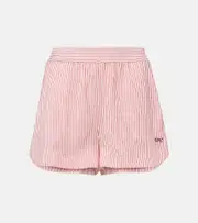 [Stella McCartney] Stella McCartney Pinstriped silk shorts AU 16 red