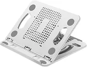 AIMALL Adjustable Foldable Laptop Stand for Desk with 8 Angles, Portable ABS Tablet Riser with Non-Slip Pads and Air Cooling Design, 8.66 x 7.87 x 5.12 Inches