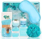 Relaxing Spa Kit Gift Basket Set - Birthday Gifts for Women - Gift for Wife, Mom, Sister, Girlfriend, Friends (Blue)
