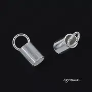 6PC Sterling Silver Bead Cap Leather Cord End For 3mm Leather Cord #97409