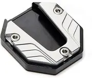 Lift Stand CNC Aluminum Alloy Motorcycle Bike Kickstand Extender Foot Side Stand Extension Pad Support Plate Anti-skid Bracket swingarm spool(Silver)
