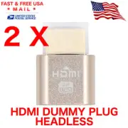 2 X HDMI dummy plug Display Emulator Headless Ghost 1920x1080 4K Mining Server
