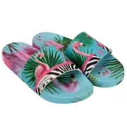 Dolce & Gabbana X Dj Khaled Ladies Slide Sandals Shoes Flamingo Zebra Blue Pink