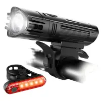 在飛比找momo購物網優惠-自行車USB充電前後燈組(單車燈/車燈/前燈/後燈)
