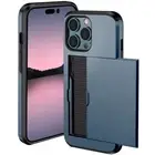 Case For iPhone 16 15 14 13 12 11 Pro Max 7 8 Plus Card Slot Sliding Back Cover