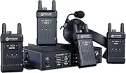 Hollyland Mars T1000 [Official] Full Duplex Wireless intercom System for 5 Users-1 Base Station & 4 Wireless beltpacks with Dynamic Ear Headset & Microphone for Church, Events, Broadcast