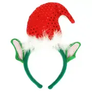 Merry Christmas Santa's Helper Sequin Elf Hat With Ears Headband - Free Shipping