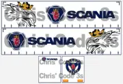 Code 3 Adhesive Vinyl Trailer Decals - Scania white - 1/50 1/76 1/148 1/64 1/87