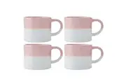 4PK Mikasa 350ml Ombre Coffee Mug Tea Cup Clay Drinkware w Handle Pink White
