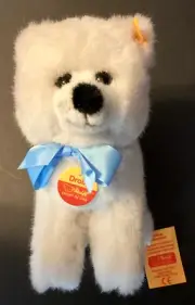 NWT Steiff Drolly Eisbaer Polar Bear Cub Plush White 081286 Made in Germany 8"