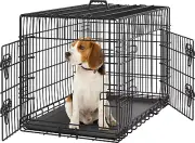 36 Inch Dog Crate Double Door Dog Crate W/Divider for Puppy to Adult Collapsible