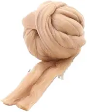 Nvzi-b Merino Wool Roving 2.2 lb for Spinning | Soft Chunky Jumbo Yarn for Arm Knitting Blanket ，Felting Core, Carded Stuffing，Khaki