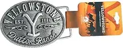 [Changes] Yellowstone Dutton Ranch Y Logo Established 1886 Kevin stner Belt Buckle 66-57, Silver, Silver