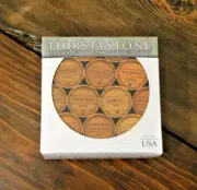 Wine Barrels THIRSTYSTONE Natural Solid Sandstone Premium Coasters Set of 4