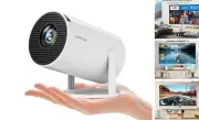 [180°Adjustable Stand] Smart Mini Portable Projector with WiFi and Bluetooth,