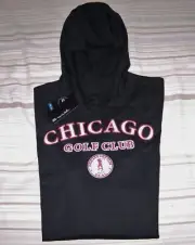New CHICAGO GOLF CLUB Pullover Sweater Hoodie Shirt TRAVIS MATHEW Size XL Black