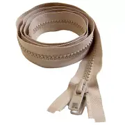 Zipper, YKK, Beige #10 Marine Grade Double Metal Pull Tab Metal Slider