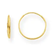 14K Yellow Gold Small Hollow 12mm Endless Hoop Earrings Madi K Childrens Jewelry