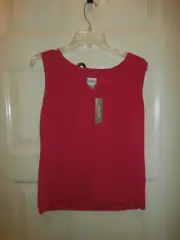 NEW NWT CHICOS TOP SZ 2 HOT PINK RAYON NYLON TANK