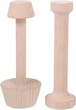 MOKKHNB 2Pcs Wooden Egg Tart Molds Double Headed Pastry Baking Tool for Tarts Cheesecakes and Pastries Lightweight Compact Kitchen Gadget