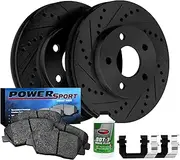 Power Sport Rear Brakes and Rotors| Hardware Included| Rear Ceramic Brake Pads and Rotors Kit| Fits 2012-2022 Hyundai Elantra GT, Veloster, Kia Forte