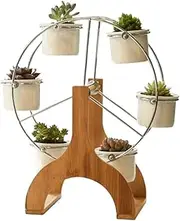 Plant Stands Indoor Flower Stand Ferris Wheel Flower Stand with Ceramic Pot Plant 6 Flower Pot Plant Rack Display Plant Stand Outdoor Plant Shelf