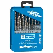 Sutton D101MTLS2 - Jobber HSS Drill Set 21 Piece Imperial S2 Silver Bullet