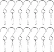 10pcs Swivel S Hooks Clips Hanging Wind Spinners Chimes Crystal Twister Rotating