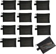 12 Pieces Mini Zipper Mesh Bags,Nylon Small Coin Purse,Mesh Makeup Bags,Compact and Portable Organizers for Daily,Home Office Travel Accessoriesstorage,Screws,Nuts,Small Parts