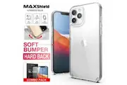 (Free Screen Protector)MAXSHIELD For iPhone 12 6.1" Case Heavy Duty Shockproof Clear Slim Cover