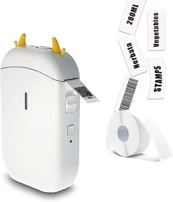 Label Maker Machine with 1 Tape, 0.5 Inch Portable Bluetooth Mini Sticker Therma
