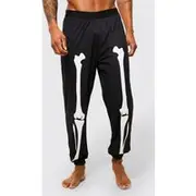 Mens Black Halloween Skeleton Print Lounge Jogger