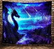 Dragon Tapestry Wall Hanging, Psychedelic Gothic Trippy Dragon Wall Art for Living Room, Bedroom, Dorm Decor, (60X40)