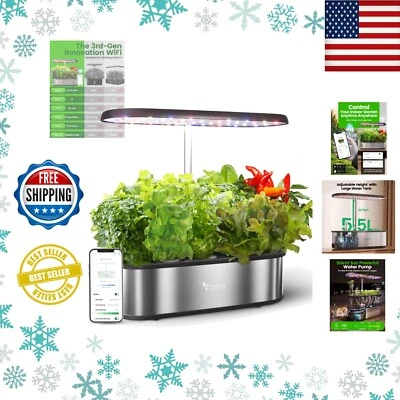 24W Smart Hydroponics Grow System with 12 Pods & Automatic Watering Feature