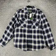 Jachs Jacket Mens Medium Blue Plaid Long Sleeve Lined Button Up Shirt *NWT*