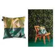 Bedding House Tropical Flora Green Quality Design Filled Polyester Cotton Cushio