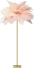 Luxurious Ostrich Feather Floor Lamp–This Elegant Floor lamp Features 48 Natural Ostrich Feathers, offering a Soft, Warm Glow and Creating a Glamorous Atmosphere in Your Living Room