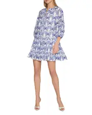 Milly Tiered Butterfly Eyelet Mini Dress