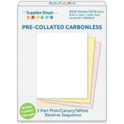 3-Part Reverse Sequence Pink / Canary / White Pre-Collated Carbonless Paper