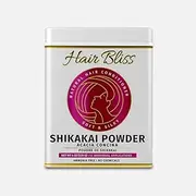 Hair Bliss- Natural Shikakai Acacia Herbal Hair & Skin Conditioning Powder- 12 Individual Sachets (10 gm each)- Reusable Brush & Tray Included- Anti Frizz Shiny Hair & Smoother Skin by Pride Of India