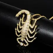 2.5Ct Round Cut lab-Created Diamond Scorpio Men's Pendant 14k Yellow Gold Plated