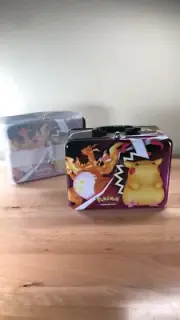 Lot Of 2 Pokemon Collector's Chest Pikachu & Charizard Tin Lunch Box Only