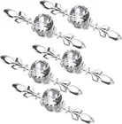 5 Pack Crystal Door Handles, Handles for Cupboards Draws, Drawer Dresser Knobs P