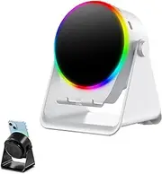 4-in-1 360° Rotating Bluetooth Speaker Stand, Cell Phone Stand with Wireless Bluetooth Induction Speaker, for Bedroom Use (White)