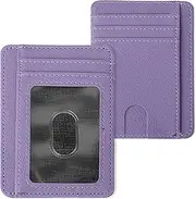 [Giantree] RFID Blocking Credit Card Case Holder, Slim Credit Card Sleeves ID Case Leather Wallet Coin Identity Credit Card Holder for Women Men, Purple, Minimalist