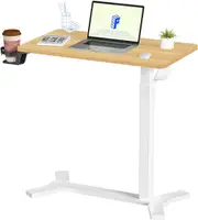 Adjustable Overbed Table with Wheels for Hospital and Home Use - 80x45 CM Maple