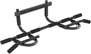 Everfit Pull Up Bar 104CM Length for Doorway, Chin Up Horizontal Pull-up Bars Exercise & Fitness Equipment for Home Gym Workout Outdoor Wall Surface, Max Limit 136kg Comfortable Foam Grip Black
