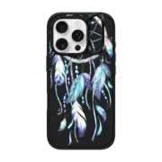 iPhone 16 Pro Impact Ring Stand Case MagSafe Compatible Watercolor Blue Dreamcatcher Feather Dream Catcher